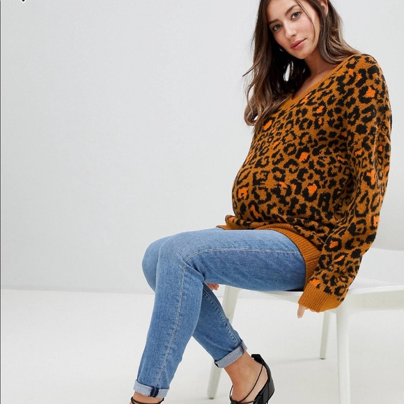 ASOS Maternity Sweaters - ASOS MATERNITY Cheetah Print Sweater NWOT
